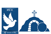 Faith-Inspired Dove & Tomb Graphic, a Person Illustration by CarWrap design (Thumbnail 3 of 3)