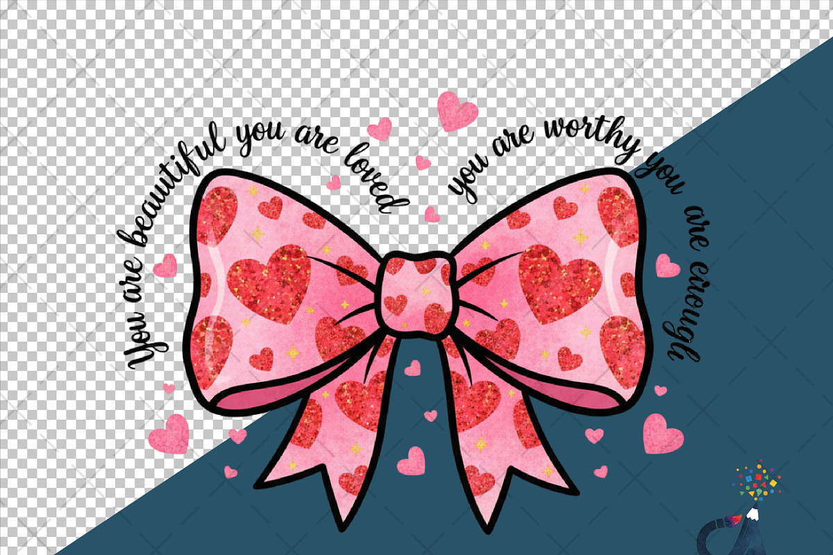 Watercolor Glitter Pink Bow PNG, an Illustration by Creative Art (Photo 6 of 6)