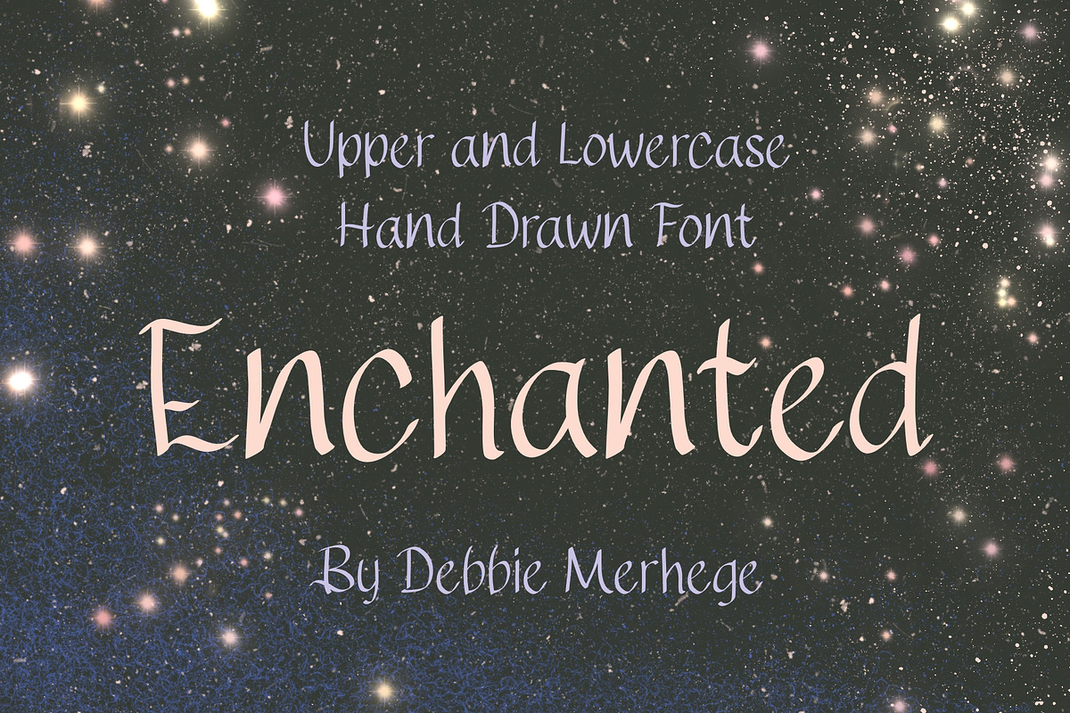 Enchanted - a hand drawn font, a Font by Deb M Illustrates (Photo 1 of 4)