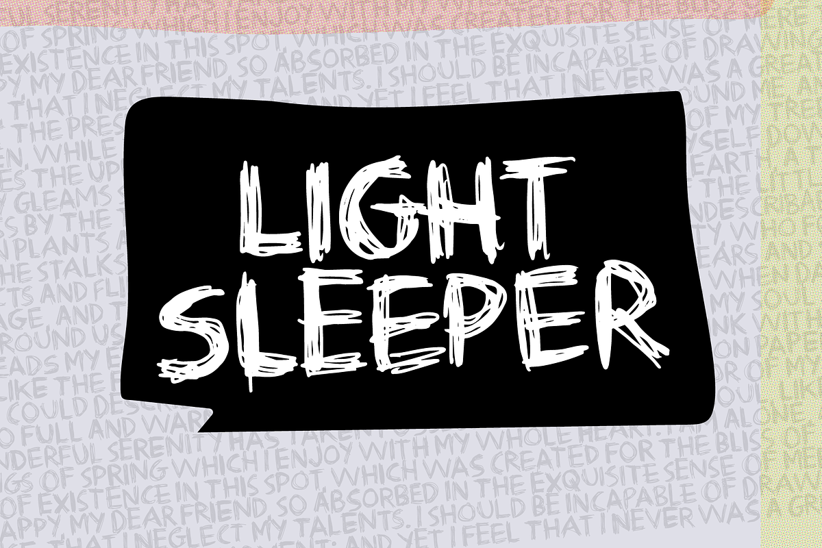 Light Sleeper font, a Handwritten Font by pizzadudedotdk (Photo 1 of 4)