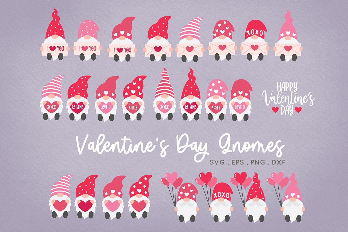 Valentine's Day Gnome vector svg, an Illustration by Peachycottoncandy (Photo 1 of 8)