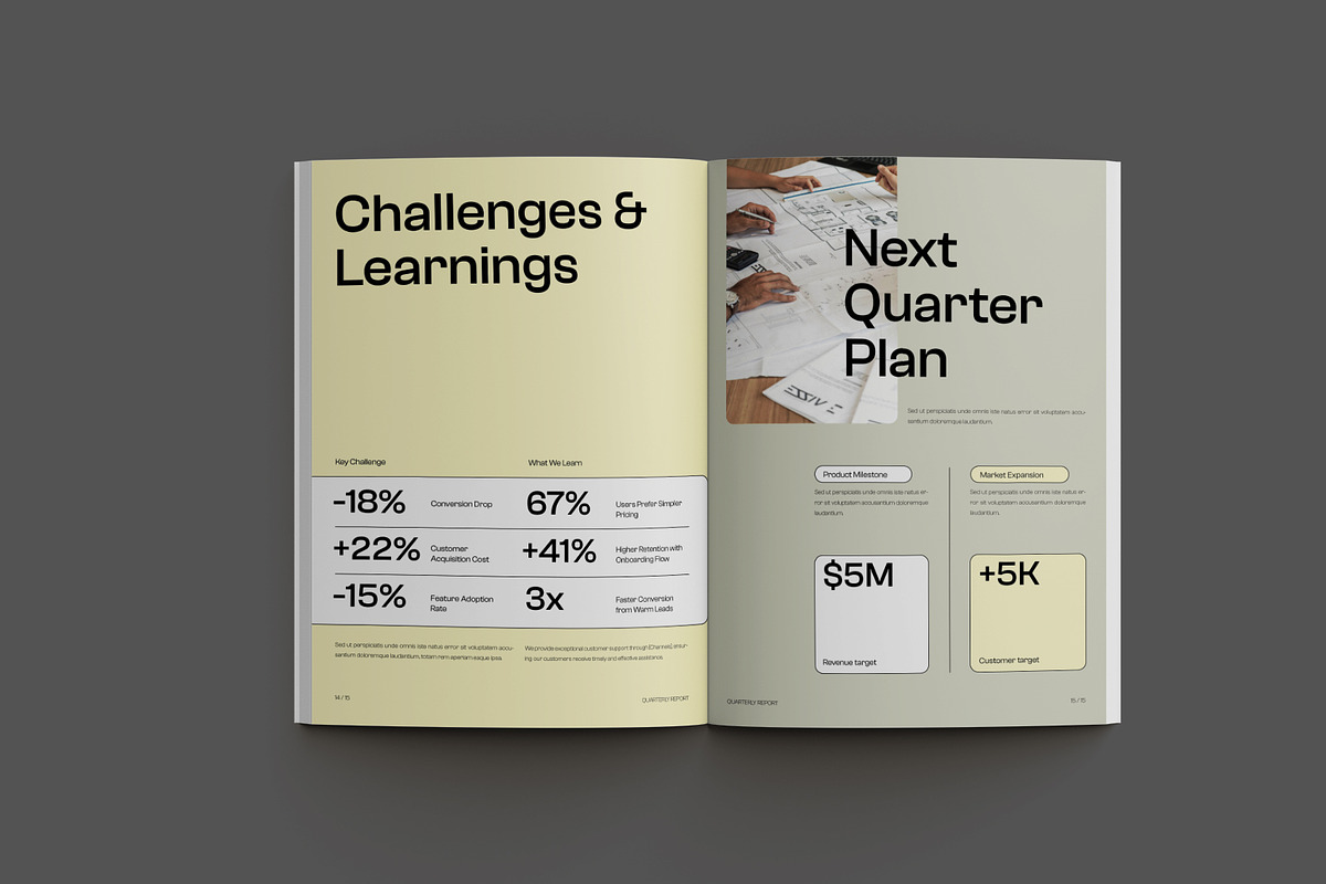 Yellow Startup Quarterly Report, a Brochure Template by Neermana (Photo 8 of 10)