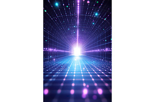 Futuristic neon tunnel with glowing, an Illustration by Lermont51