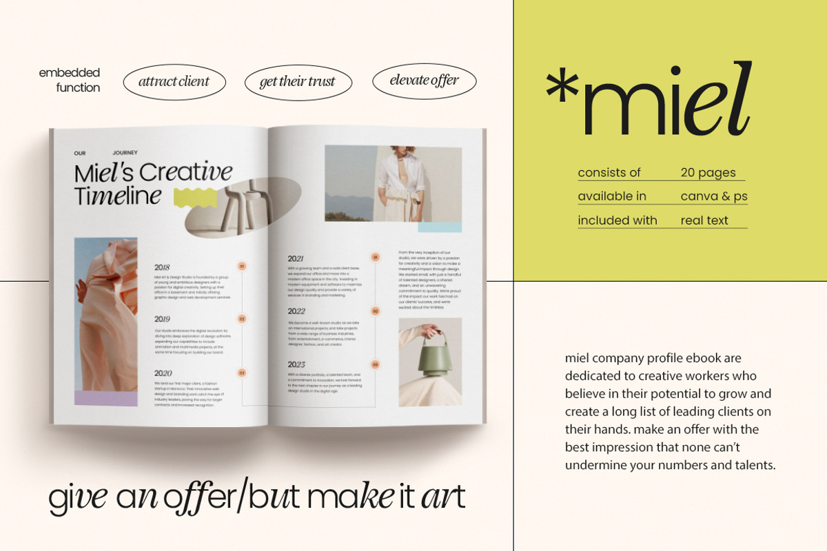 MIEL / Company Profile Ebook, a Marketing Template by Eviory (Photo 2 of 9)