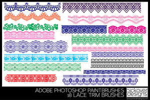 18 Lace Trim Brushes - PHOTOSHOP