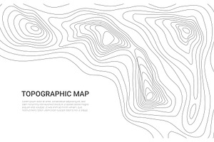 Line Contour Topographic Map