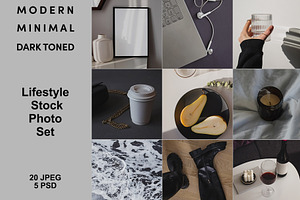 Stock Photo Set. Minimal. Dark Toned