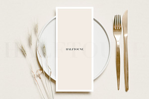 Neutral 4x9 Menu Card Mockup