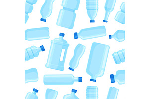 Plastic bottles seamless pattern, an Illustration by Valerie Bodnar