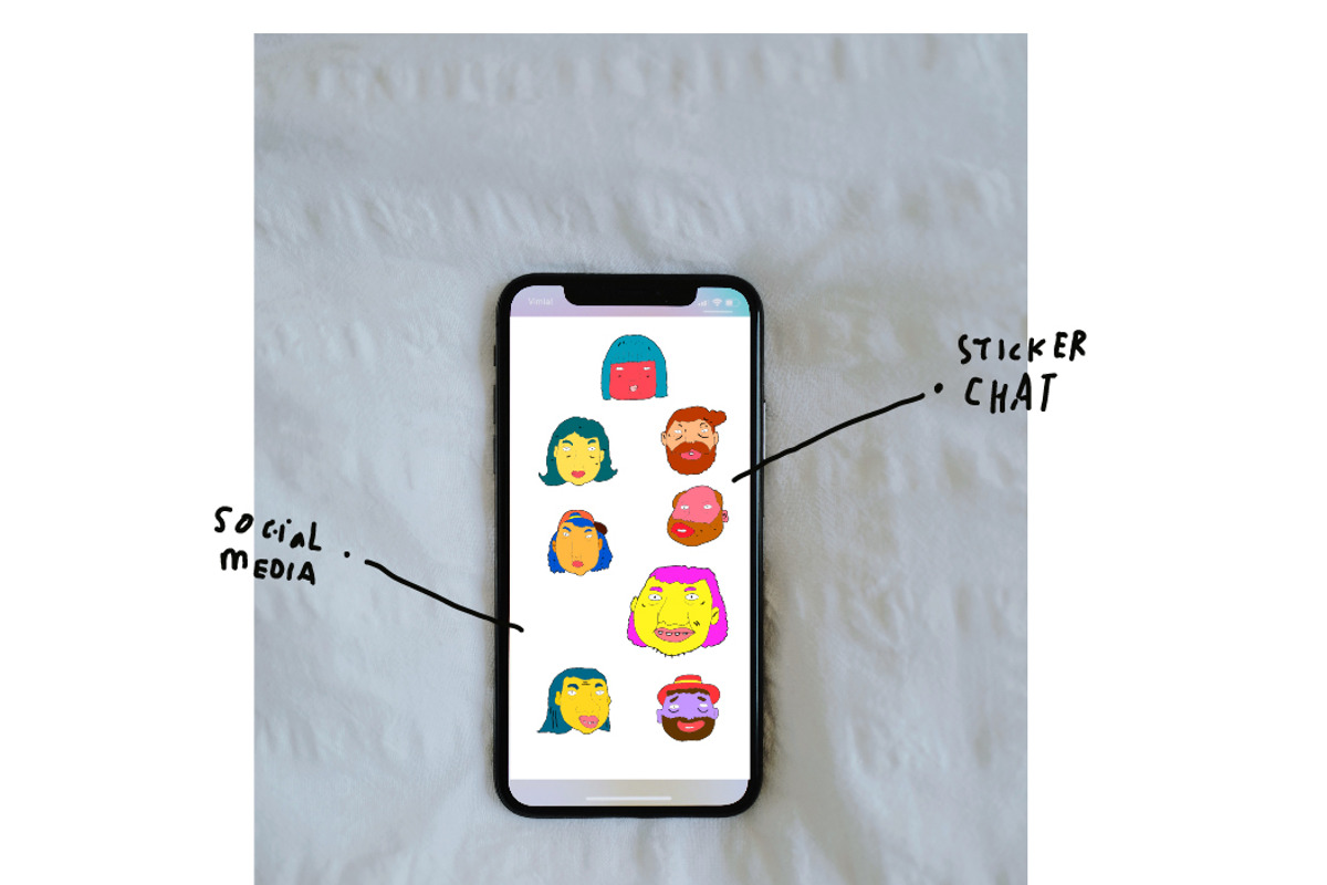 100 Cartoon Head Sticker, an Illustration by singpentinkhappy (Photo 3 of 9)