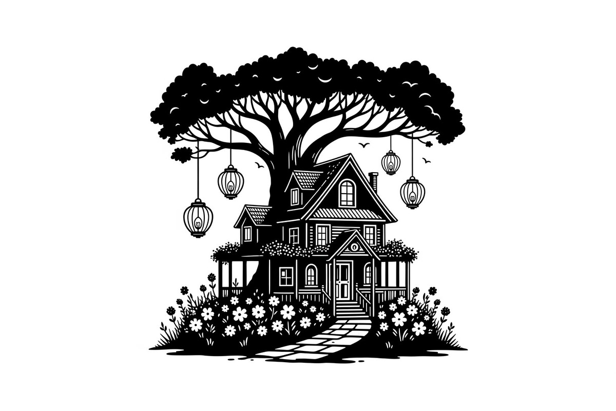 Tree House Silhouette SVG Bundle, an Illustration by jahid234 (Photo 11 of 31)