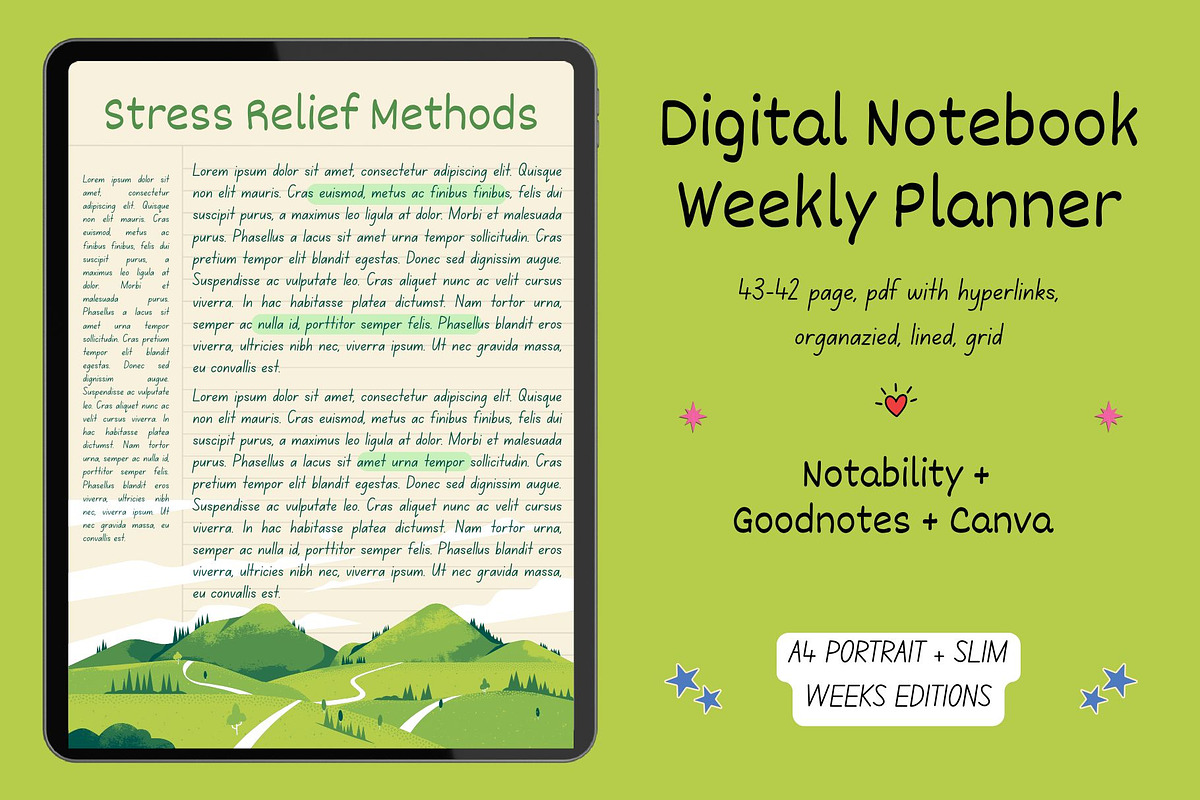 Digital Weekly Planner/Notebook ADHD, a Stationery Template by Ashiya Pixel (Photo 17 of 18)
