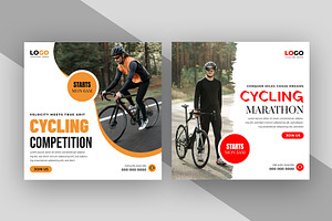 Cycling Tournament Social Media Post, a Social Media Template by nandinigraphics