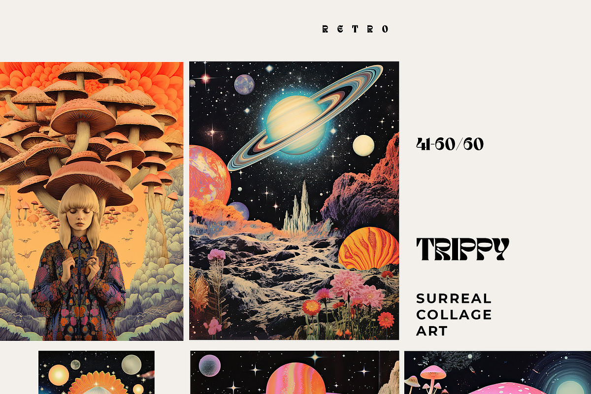 TRIPPY Retro Surreal Posters, a Decorative Illustration by Lana Elanor (Photo 7 of 8)