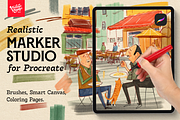 VVDS Realistic Marker Studio, a Brush Add-On by Vintage Voyage Supply (Thumbnail 1 of 10)