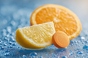 Fresh lemon close-up with vibrant yellow color and water droplets on a blue bac, a Photo by AlyaAnd