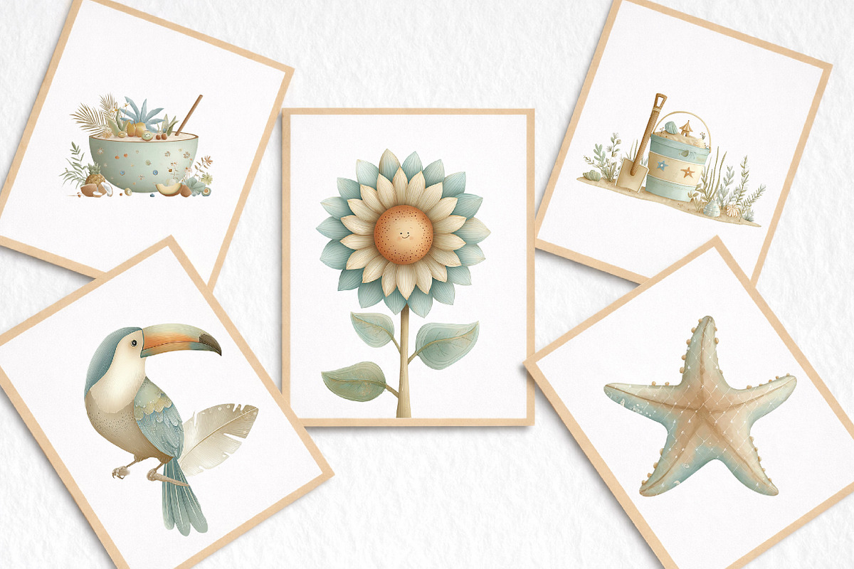 Whimsical Summer Clipart Bundle, an Illustration by DreamArtGraphic (Photo 4 of 8)