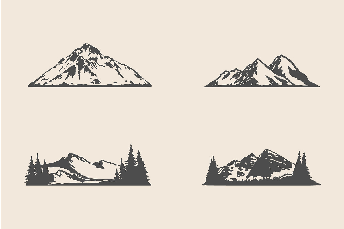 Mountain Range Set | Illustrations, an Object Illustration by Max Lockwood (Photo 3 of 3)