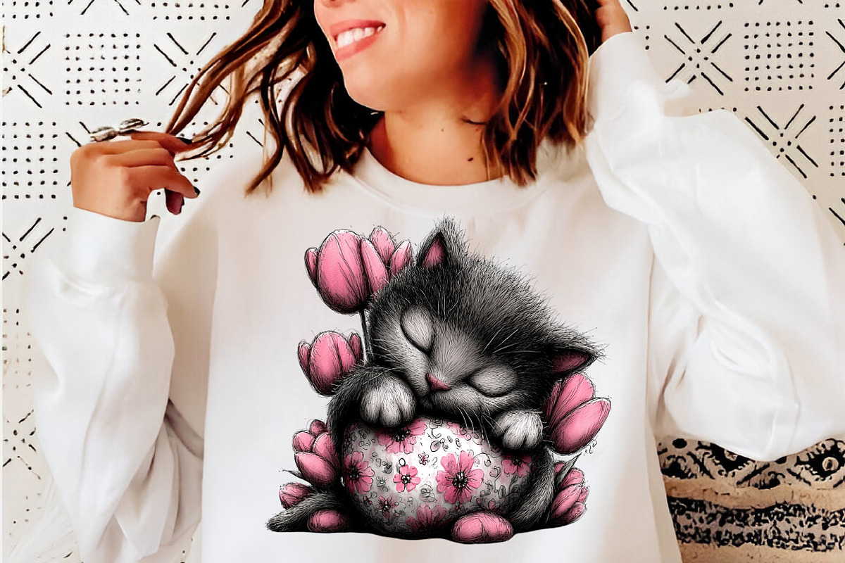 Whimsical easter cat clipart, an Illustration by SinaCreation (Photo 7 of 11)