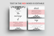 Floral Wedding Invitation Set, an Invitation Template by TemplateCrafts (Thumbnail 3 of 4)