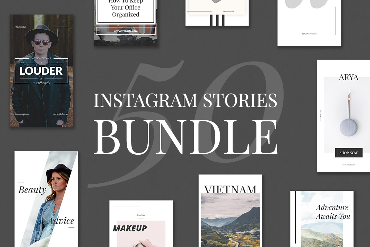 50 Instagram Stories Bundle, a Social Media Template by Web Donut (Photo 1 of 9)