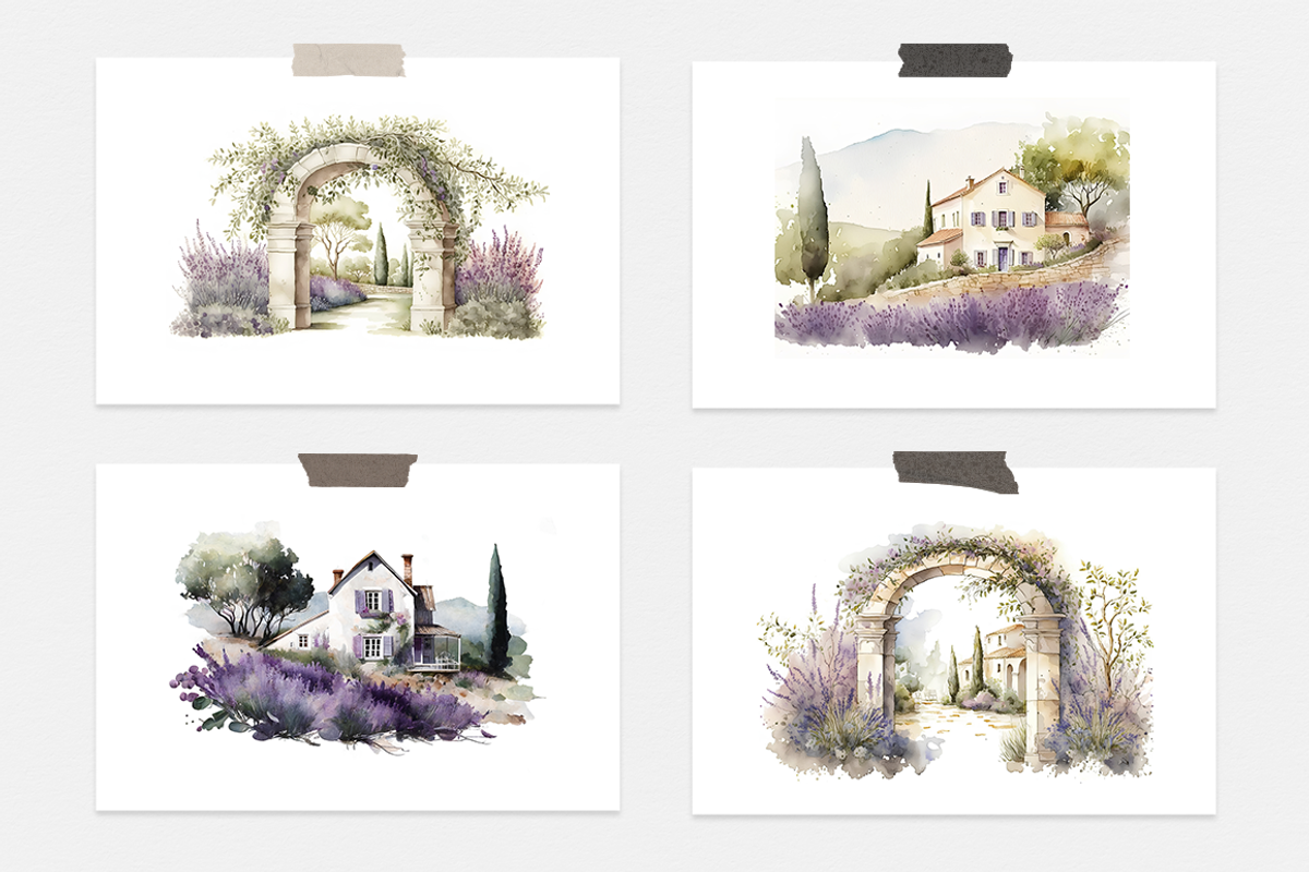 Lavender Watercolor Collection, a Seasonal Illustration by artsy-fartsy (Photo 9 of 12)