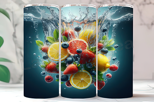 3D Fruit Splash Water Tumbler, a Background Photo by LamanAzalea