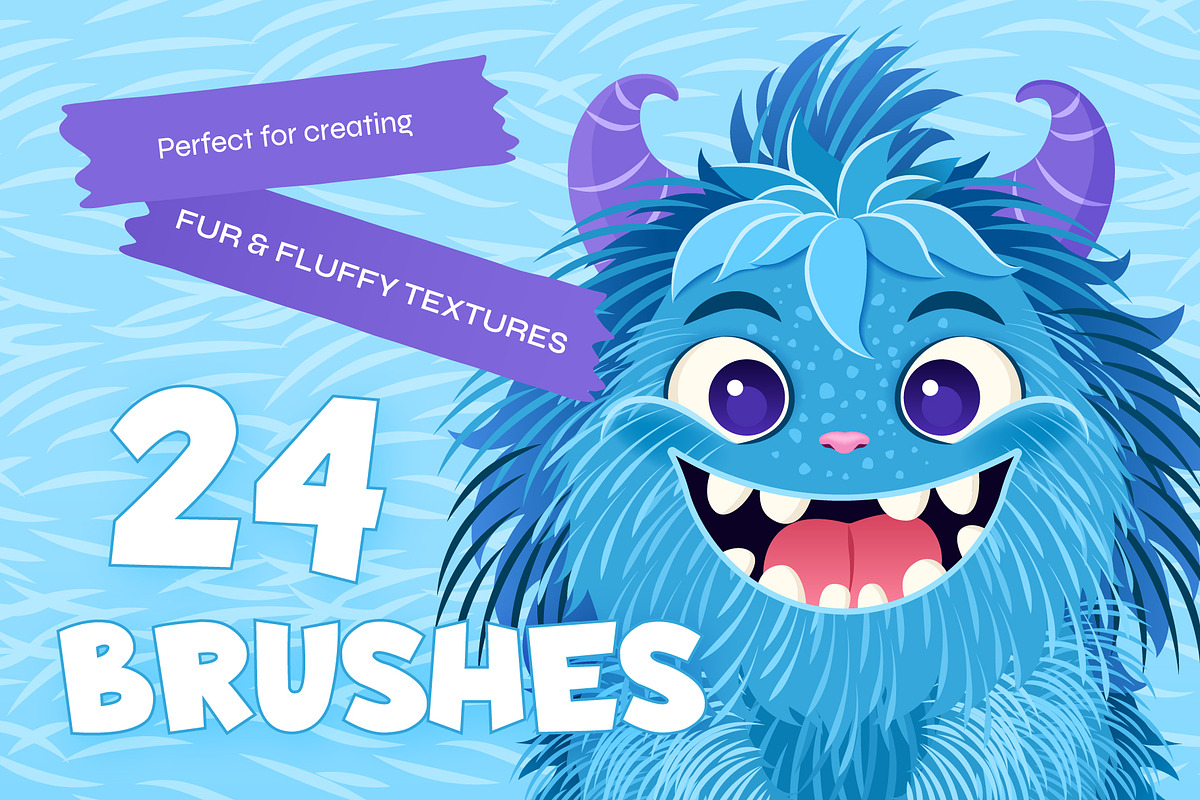 24 Fur Illustrator Brushes, a Brush Add-On by IuliiaSavko (Photo 2 of 11)