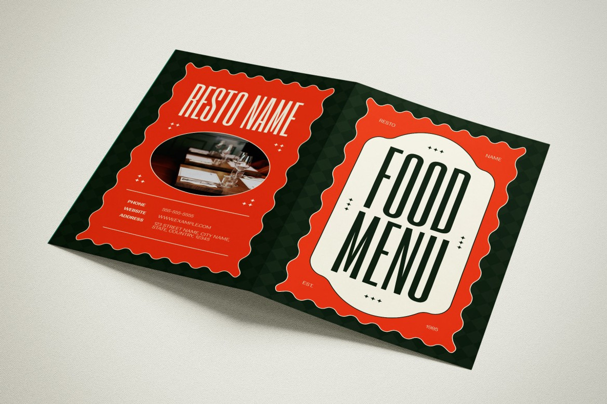 Orange Vintage Food Menu Bifold, a Brochure Template by graphicook (Photo 3 of 3)