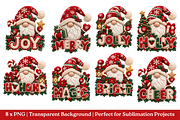 Christmas Gnome Faux Yarn Design, a Seasonal Illustration by Vachira Digital Studio (Thumbnail 1 of 10)