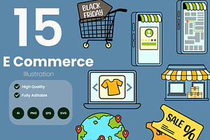E commerce Illustration Pack, an Illustration by baii09