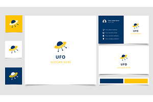 Ufo Logo Design With Editable Slogan