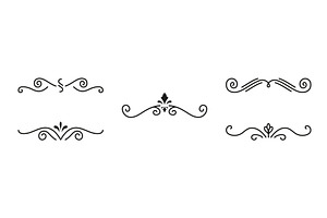 Vintage Flourish Line Dividers, an Illustration by Vector Creator