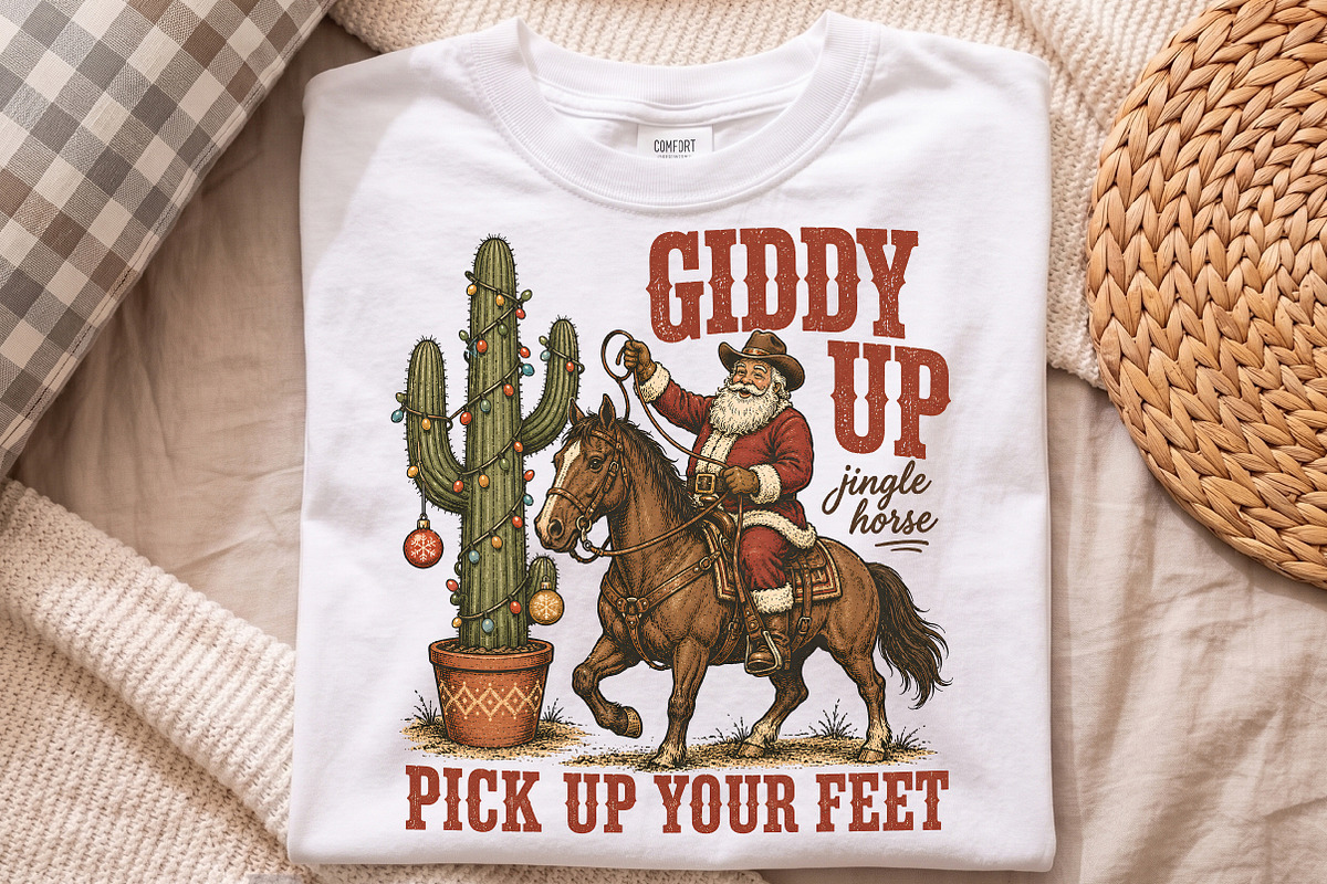 Giddy Up Jingle Horse Cactus Cowboy, a Seasonal Illustration by Libby Wishes (Photo 4 of 4)