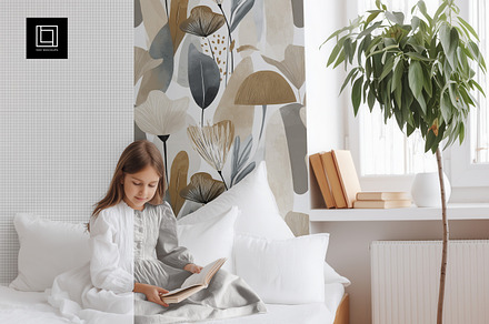 Girl's Bedroom Wallpaper Mockup PSD, a Household Mockup by 1001 mockups