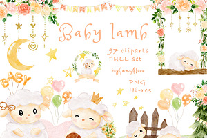 Baby Lamb Nursery Clipart