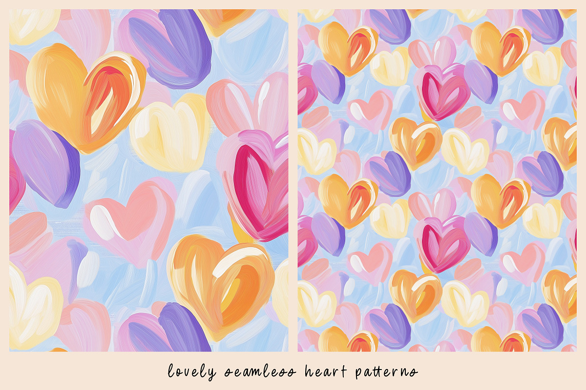 12 Lovely Seamless Heart Patterns, a Pattern Graphic by DesignRocket (Photo 2 of 13)