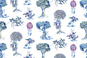 Toile de Jouy - Fairytale bunnies, a Pattern Graphic by YvY (Thumbnail 3 of 5)