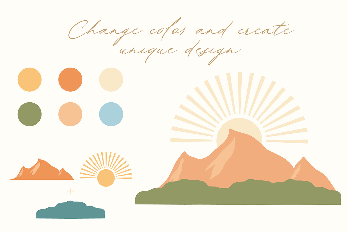 Abstract landscape creator kit, an Object Graphic by museberry (Photo 5 of 9)