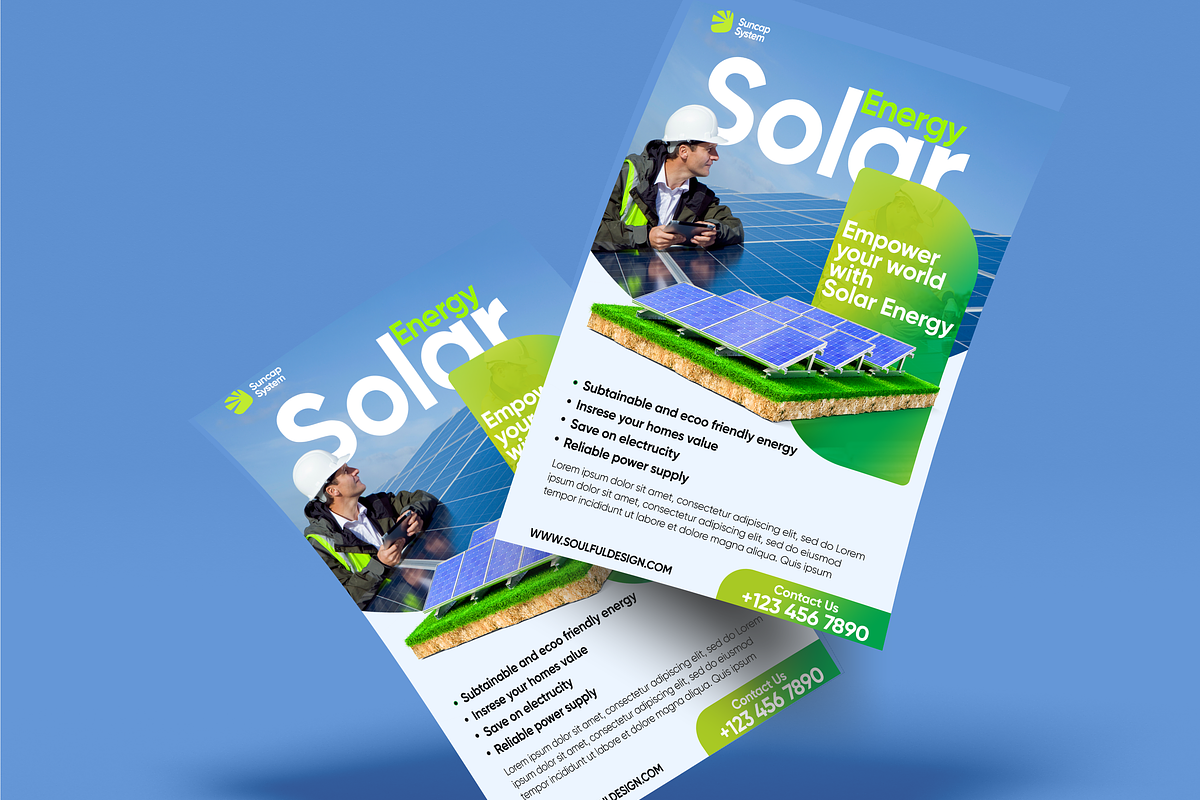 Solar energy flyer template, a Flyer Template by Soulfuldesignstudio (Photo 3 of 4)