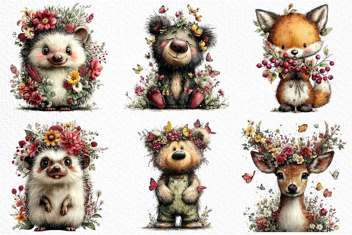 Summer Woodland Animals Clipart, an Illustration by Craft Nest (Photo 4 of 12)