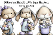 Whimsical Rabbit Clipart with Eggs B, an Illustration by Daily.Designs (Thumbnail 1 of 8)