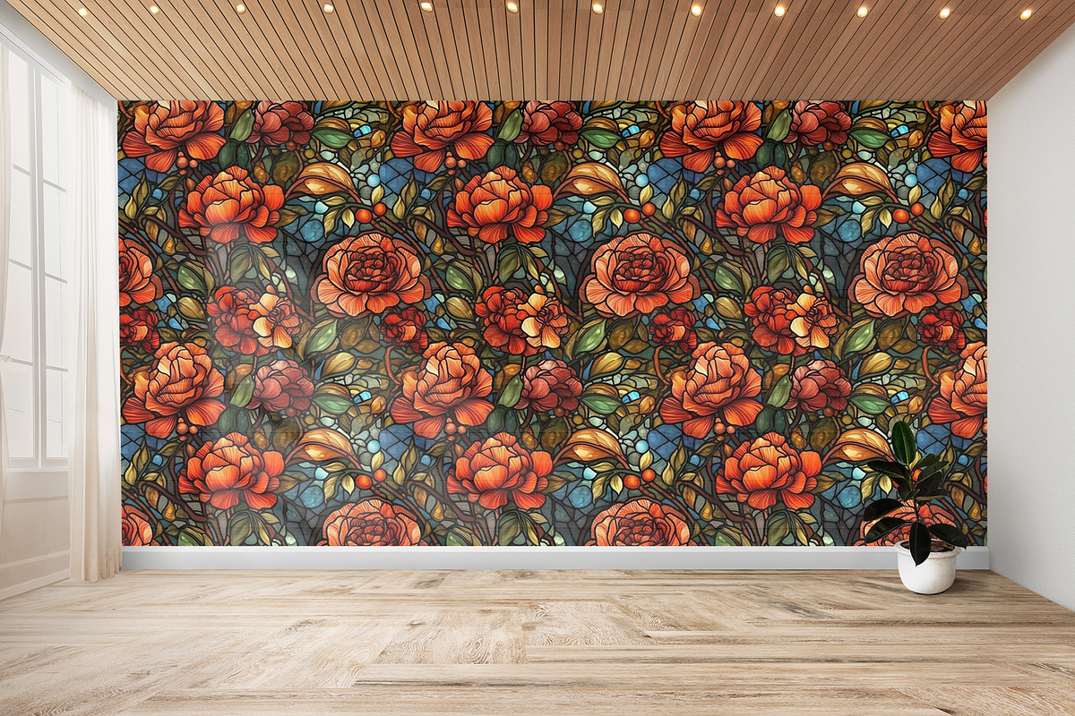 Rosette - Seamless Stained Flowers, a Pattern Graphic by Pixel Perfect Patterns (Photo 4 of 11)