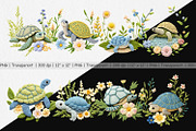 Turtle Embroidery Clipart, a Graphic by Artnoy (Thumbnail 2 of 5)