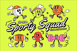 Sporty Squad Cartoon Characters, an Illustration by The Isian