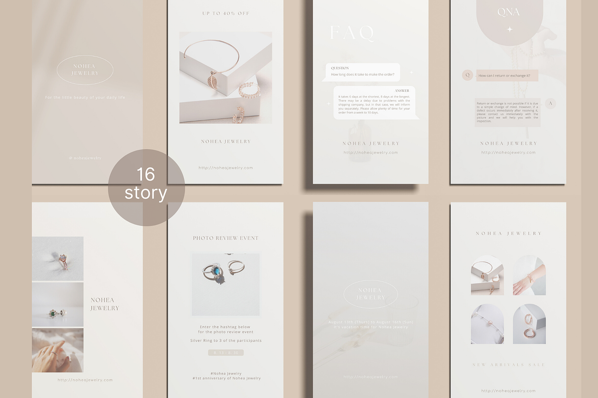 Modern Jewelry Instagram Templates, a Social Media Template by NoheaDesignShop (Photo 5 of 11)