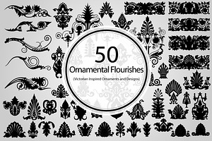 50 Ornamental Flourishes (Vector)