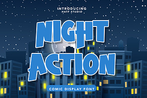 Night Action, a Sans Serif Font by HATFSTUDIO