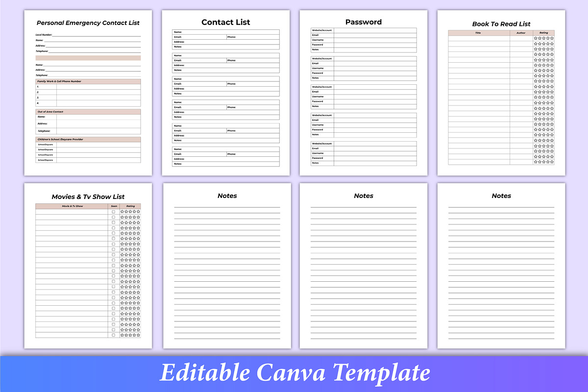 2024 Planner & Agenda Canva Interior