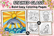 Stained Glass Coloring Page, a Decorative Illustration by Design Station (Thumbnail 1 of 3)